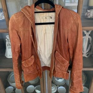 Mike&Chris Brown Leather Jacket